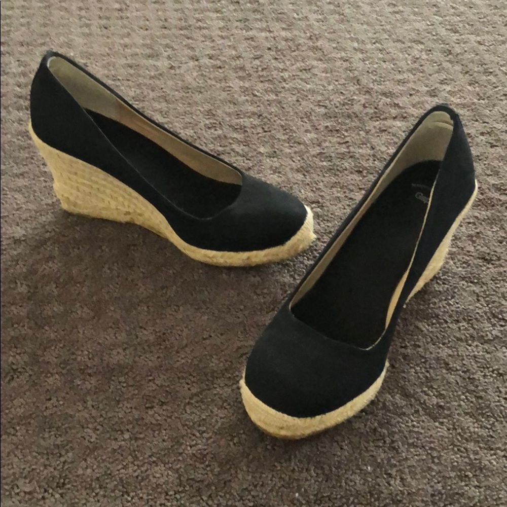 Espadrilles Black Canvas Full Toe